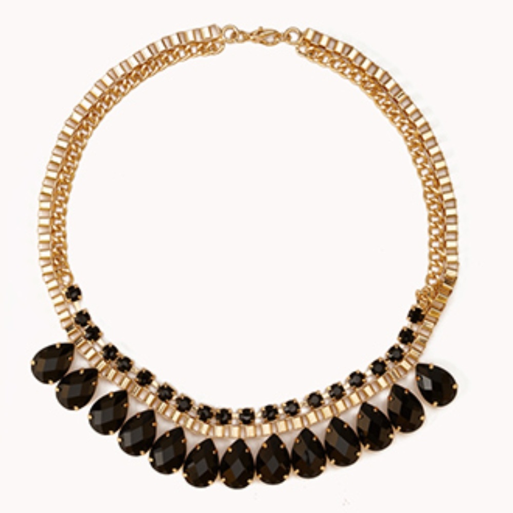 Black Gold Regal Bib Necklace